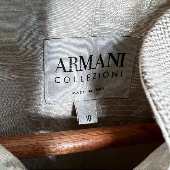 Armani Collezioni Linen Silk Blend Blazer Size 10 - Picture 3 of 9